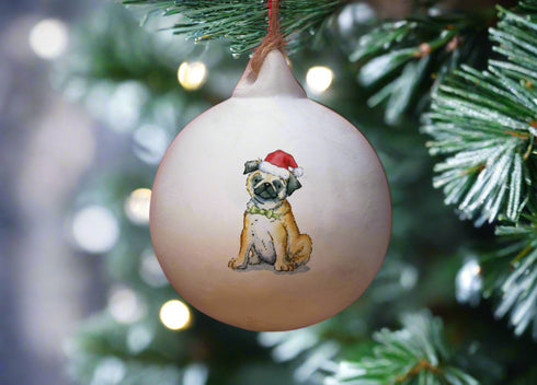 Pug Ceramic Bauble